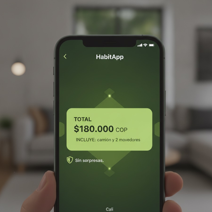 Precio transparente - HabitApp Precio de mudanza claro y sin sorpresas en Cali